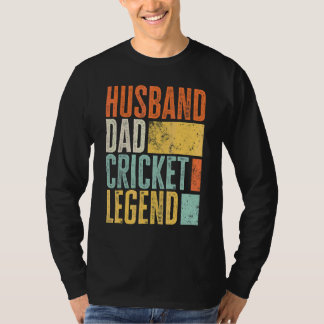 T-shirt Mari Cricket Mari Papa Légendaire Papa Meilleur Ré