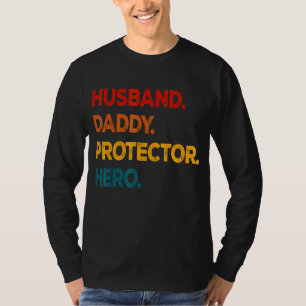T-shirt Mari Daddy Protecteur Héros Fête des pères Vintage