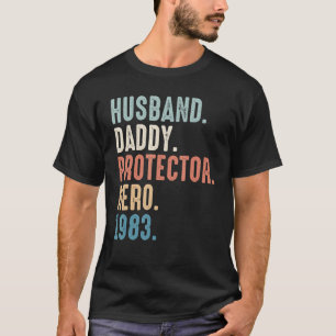 T-shirt Mari Daddy Protector Hero Best Papa depuis 1983
