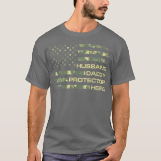 T-shirt Mari Daddy Protector Hero Happy Fête des pères Fl