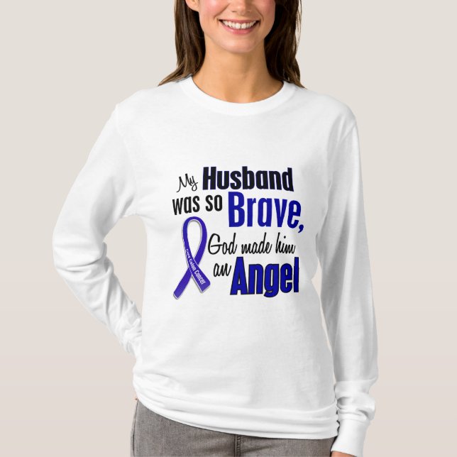 T-shirt Mari de l'ANGE 1 de cancer du colon (Devant)