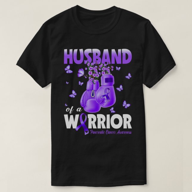T-shirt Mari D'Un Guerrier Pancréatique Cancer Sensibilisa (Design devant)