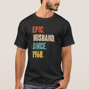 T-shirt Mari Épique Depuis 1968 54 Anniversaire Mariage Fo