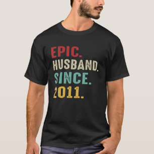 T-shirt Mari Épique Depuis 2011 Couple 10E Mariage Annive