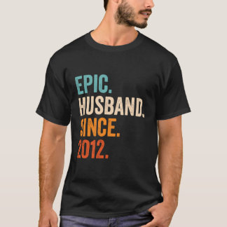 T-shirt Mari Épique Depuis 2012 10E Anniversaire Du Mariag