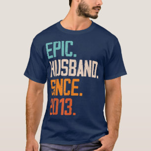 T-shirt Mari Épique Depuis 2013 Famille Mariage Couple Rel