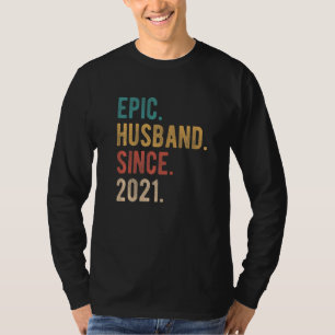 T-shirt Mari Épique Depuis 2021 1ème anniversaire Mariage