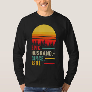 T-shirt Mari Épique Homme Depuis 1991, Joyeux Anniversaire