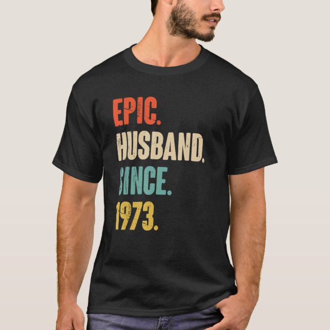 T-shirt Mari épopé depuis 1973 49 Mariage Anniversaire F (Devant)