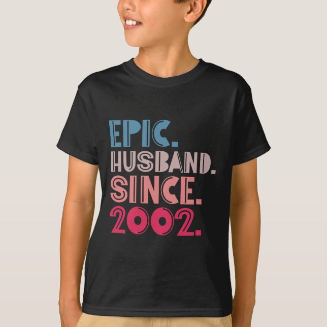 T-shirt Mari épopé depuis 2002 20e anniversaire de Mariage (Devant)