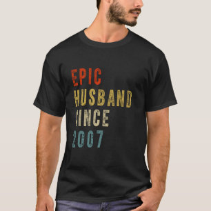 T-shirt Mari épopé depuis 2007 Couple 17ème mariage Annive
