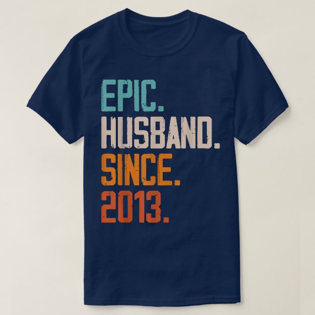 T-shirt Mari épopé depuis 2013 Mariage de famille Couple R (Design devant)