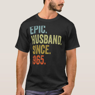 T-shirt Mari épopé masculin depuis 1965 Mariage Anniversai