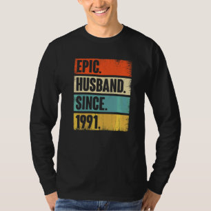 T-shirt Mari épopé rétro depuis 1991 31e Mariage Anivers