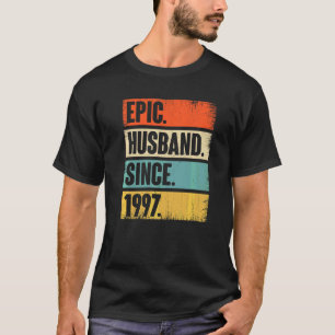 T-shirt Mari épopé rétro depuis 1997 25e Mariage Anivers