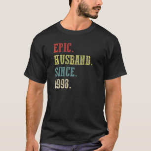 T-shirt Mari épopé rétro depuis 1998 24e Mariage Aniver