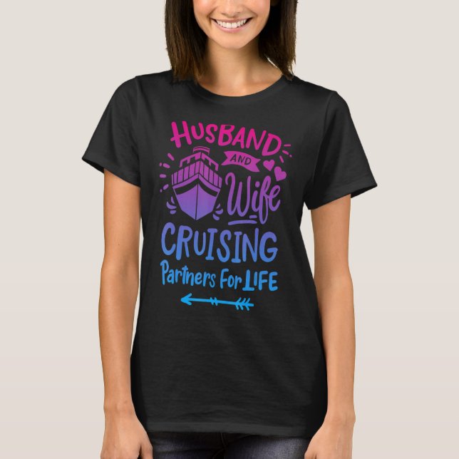 T-shirt Mari et épouse partenaire de croisière pour les co (Devant)