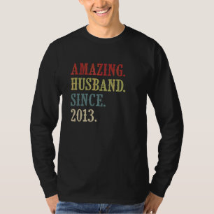 T-shirt Mari Extraordinaire depuis 2013 Retro 9 Mariage An