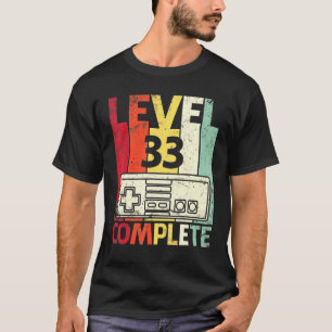 T-shirt Mari Femme Gamer Mariage Anniversaire Niveau 33 An