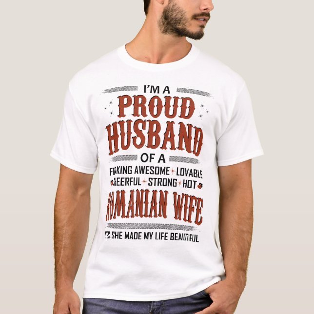 T-shirt Mari Fier De La Femme Roumaine Valentine Don (Devant)
