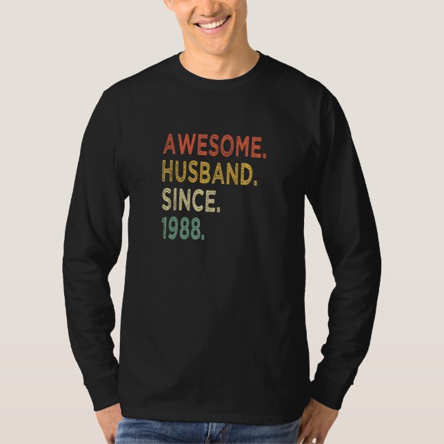 T-shirt Mari génial depuis 1988 34 Mariage anniversaire (Devant)