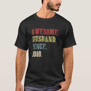 T-shirt Mari génial depuis 2010 12 Mariage anniversaire