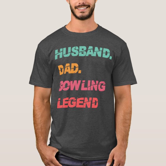T-shirt Mari papa Bowling Legend fille Fête des pères (Devant)