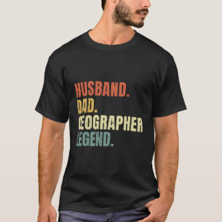 T-shirt Mari Papa Geographe Légende Drôle Père Vintage
