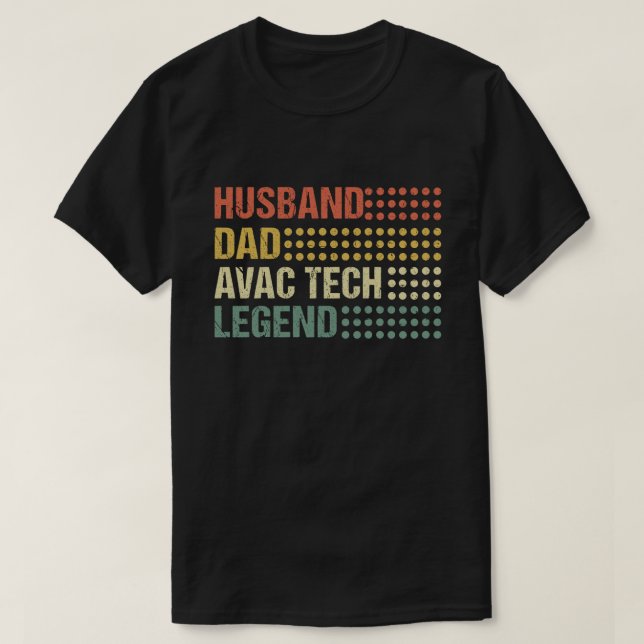 T-shirt  Mari Papa HVAC Tech Legend Funny HVAC Technicia (Design devant)