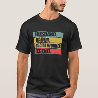 T-shirt Mari Papa Social Travailleur Citation Pères Vintag