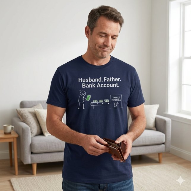 T-shirt Mari. Père. Compte bancaire. (Créateur téléchargé)