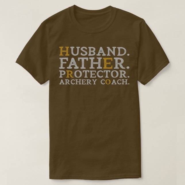 T-shirt Mari Père Protecteur Entraîneur de tir à l'arc Hér (Design devant)