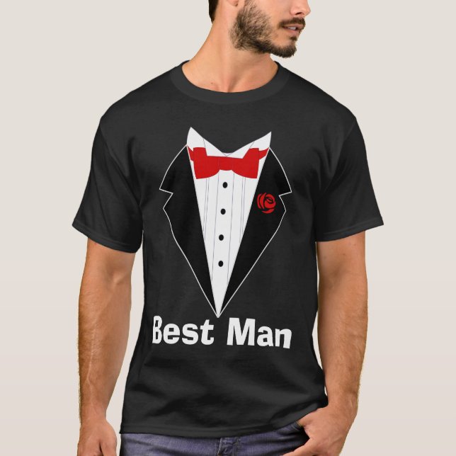 T-shirt mariage amusant, marié, meilleur homme, gr (Devant)
