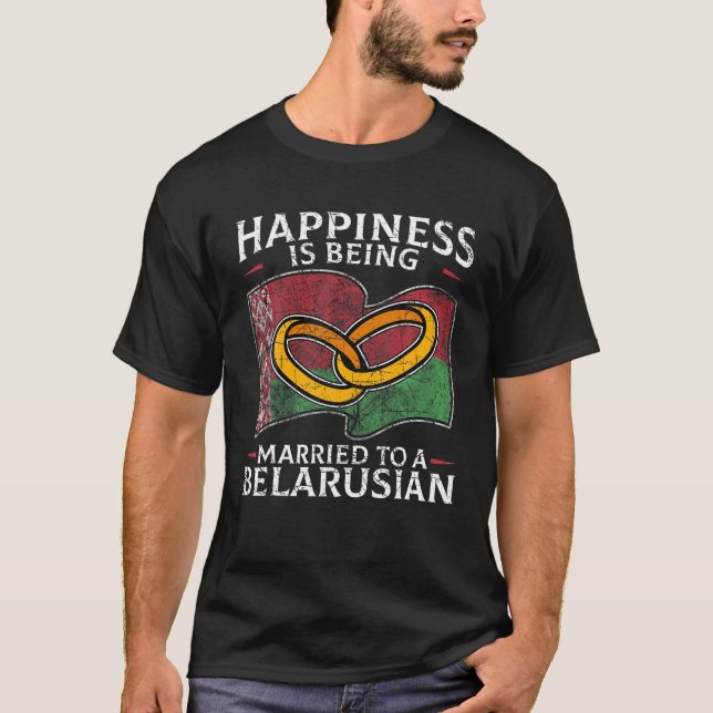T-shirt Mariage biélorusse Biélorussie Marié Drapeau Marié (Devant)
