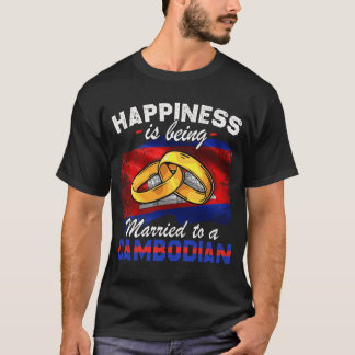 T-shirt Mariage cambodgien Marié drapeau cambodgien Marié 