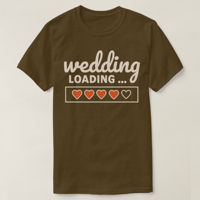 T-shirt Mariage Chargement des coeurs dans Progress Bar Br (Design devant)
