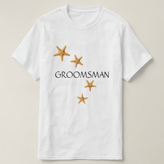 T-shirt Mariage côtier GROOMSMAN Starfish (Design devant)