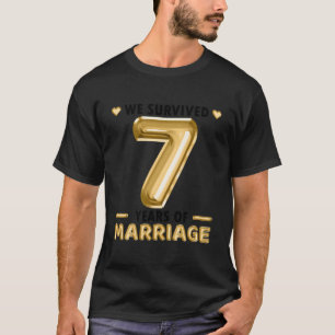 T-shirt Mariage De 7 Ans 7E Anniversaire Mariage