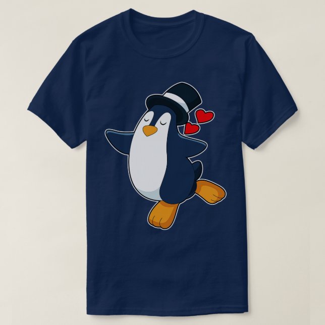 T-shirt Mariage de cylindrée de chambre de pingouin (Design devant)