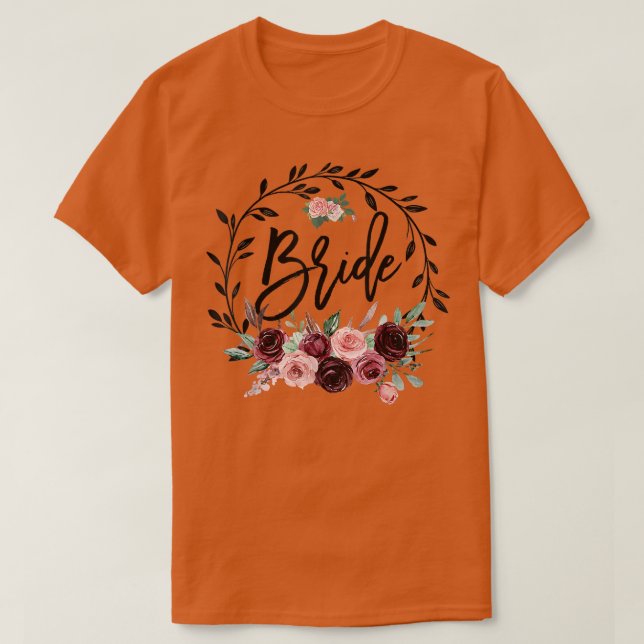 T-shirt Mariage de Fête des mariées de mariée de fleurs Ba (Design devant)