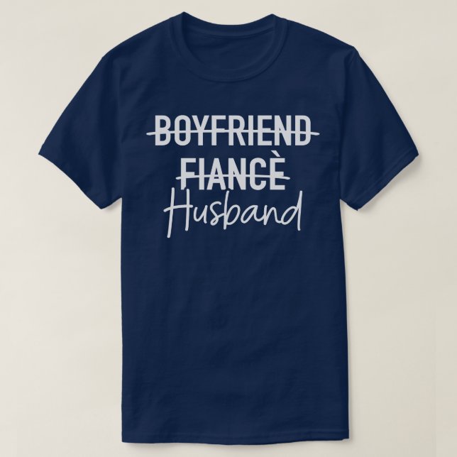 T-shirt Mariage de fiançailles de petit ami vient de se ma (Design devant)