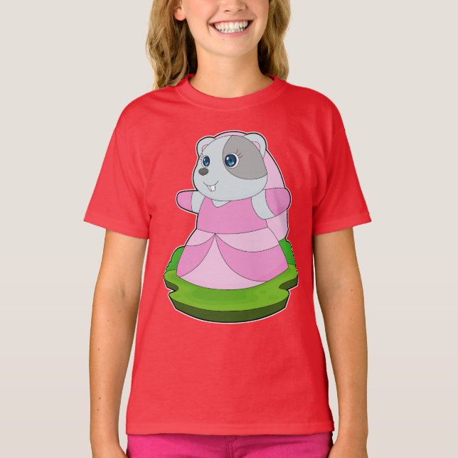 T-shirt Mariage de hamster voile de mariée (Devant)