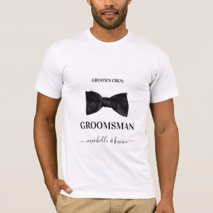 T-shirt Mariage de la fête de mariage Groomsman noir et bl