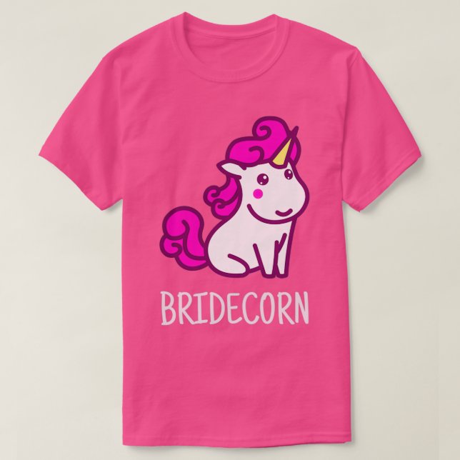 T-shirt Mariage de la mariée licorne (Design devant)