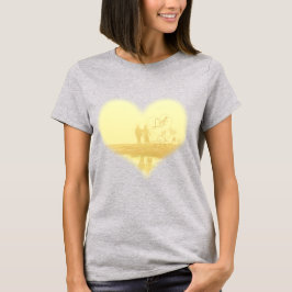 T-shirt Mariage de la plage de Coeur Jaune
