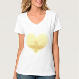T-shirt Mariage de la plage de Coeur Jaune