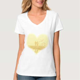 T-shirt Mariage de la plage de Coeur Jaune