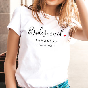 T-shirt Mariage Demoiselle d'Honneur Élégant