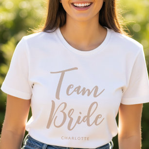 T-shirt Mariage d'équipe personnalisé Beige blanc