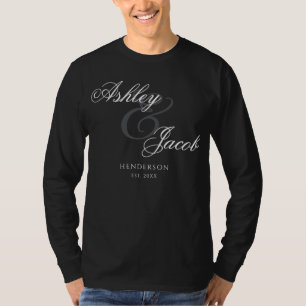 T-shirt Mariage Élégant Minimaliste Monsieur et Madame